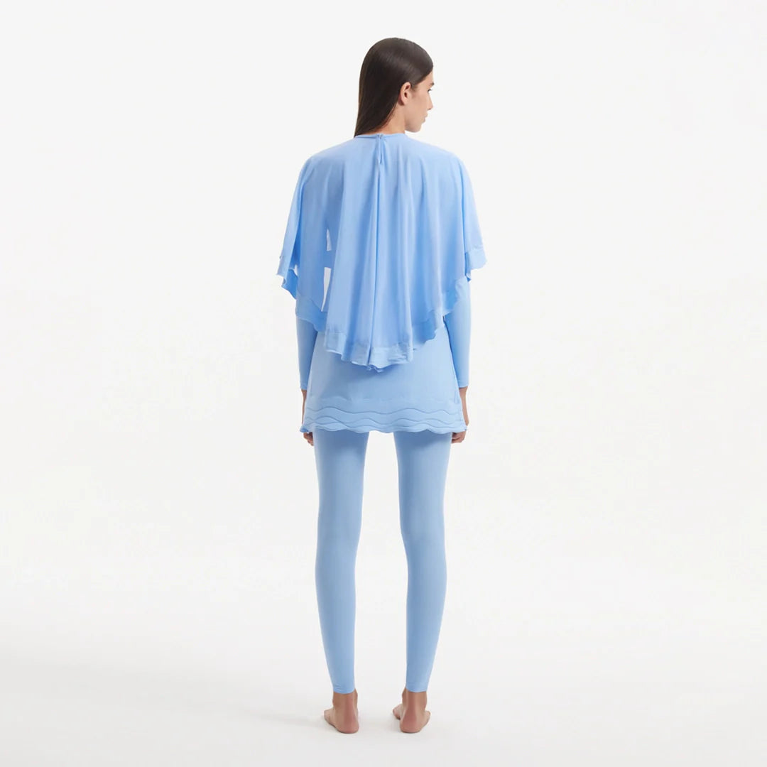Nasima Baby Blue Layered Modest Swim Set | Moeva | Swimsuit | Each week unveils new pieces—luxury swimwear, fluid resort silhouettes, and elevated summer-to-evening essentials designed to carry you from coastal escapes to city nights.