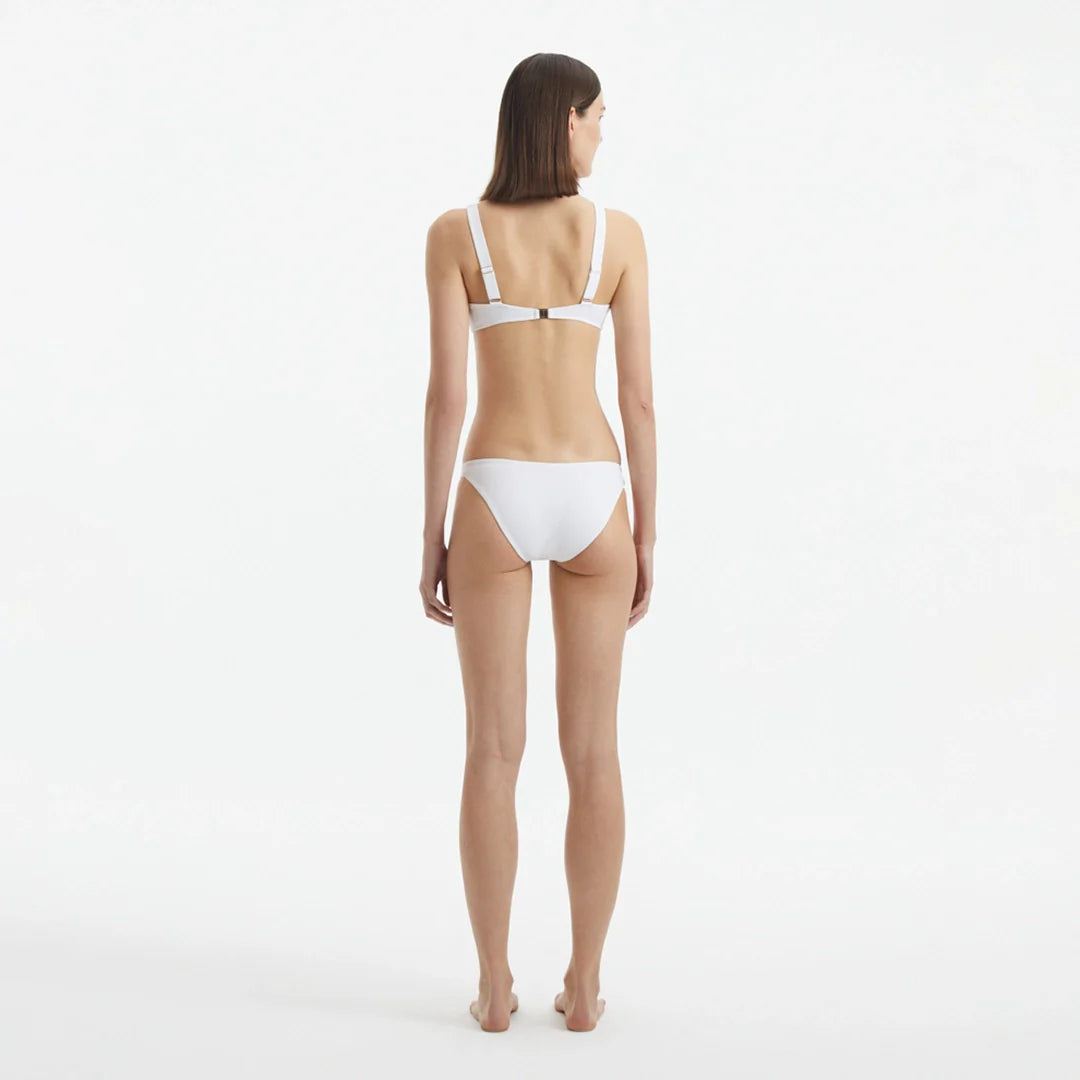Aeron White V Neck Textured Mid Coverage Bikini Set | Moeva | Bikini Set | Each week unveils new pieces—luxury swimwear, fluid resort silhouettes, and elevated summer-to-evening essentials designed to carry you from coastal escapes to city nights.