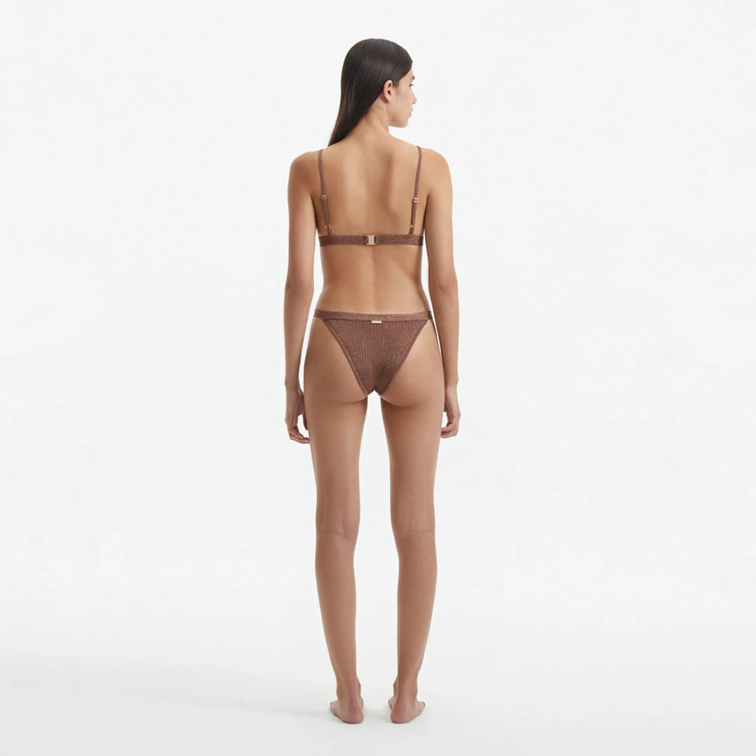 North Brown Triangle Mid Coverage Knitted Bikini Set | Moeva | Bikini Set | Each week unveils new pieces—luxury swimwear, fluid resort silhouettes, and elevated summer-to-evening essentials designed to carry you from coastal escapes to city nights.