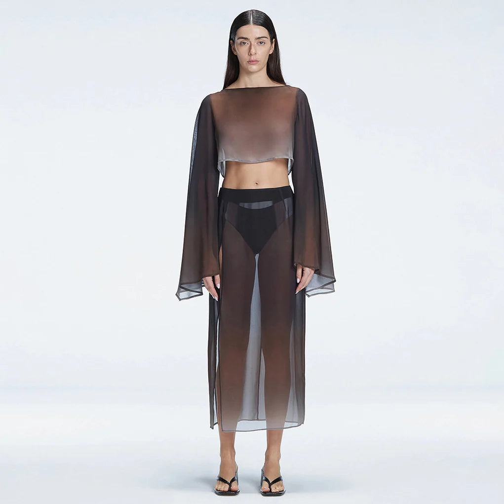 Tabitha Black Optical Maxi Skirt | Moeva | Skirt | Each week unveils new pieces—luxury swimwear, fluid resort silhouettes, and elevated summer-to-evening essentials designed to carry you from coastal escapes to city nights.