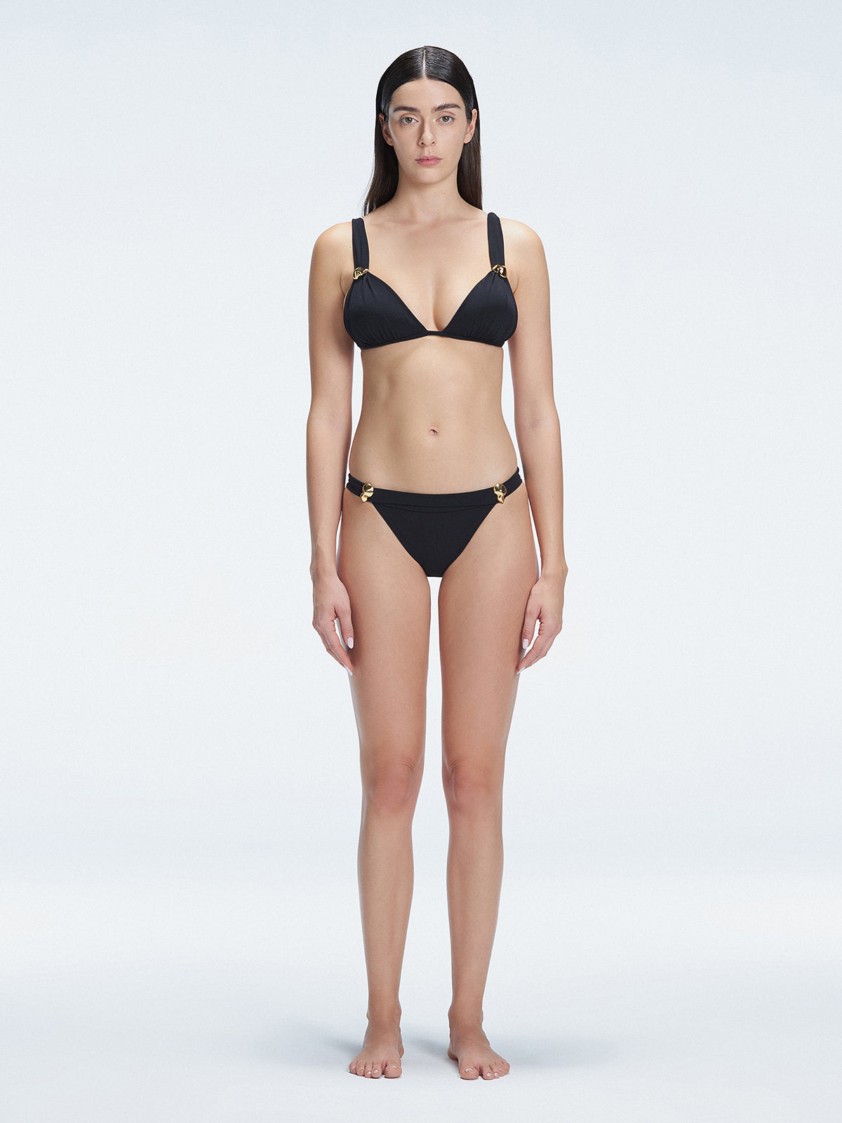 Zella Black Triangle Solid Bikini Top | Moeva | Bikini Top | Each week unveils new pieces—luxury swimwear, fluid resort silhouettes, and elevated summer-to-evening essentials designed to carry you from coastal escapes to city nights.