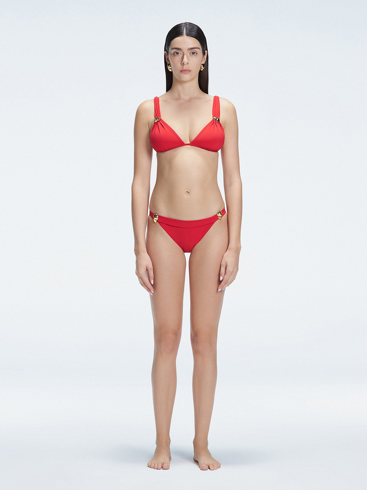 Zella Red Triangle Solid Bikini Top | Moeva | Bikini Top | Each week unveils new pieces—luxury swimwear, fluid resort silhouettes, and elevated summer-to-evening essentials designed to carry you from coastal escapes to city nights.