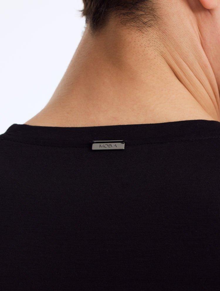Atlas Black Cotton Round Neck T-Shirt | Moeva | T-Shirt | Each week unveils new pieces—luxury swimwear, fluid resort silhouettes, and elevated summer-to-evening essentials designed to carry you from coastal escapes to city nights.