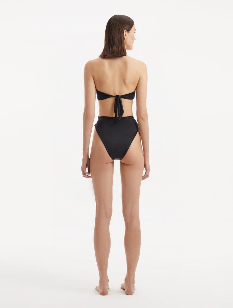Clyde Black High Waist Satin Bikini Bottom | Moeva | Bikini Bottom | Each week unveils new pieces—luxury swimwear, fluid resort silhouettes, and elevated summer-to-evening essentials designed to carry you from coastal escapes to city nights.