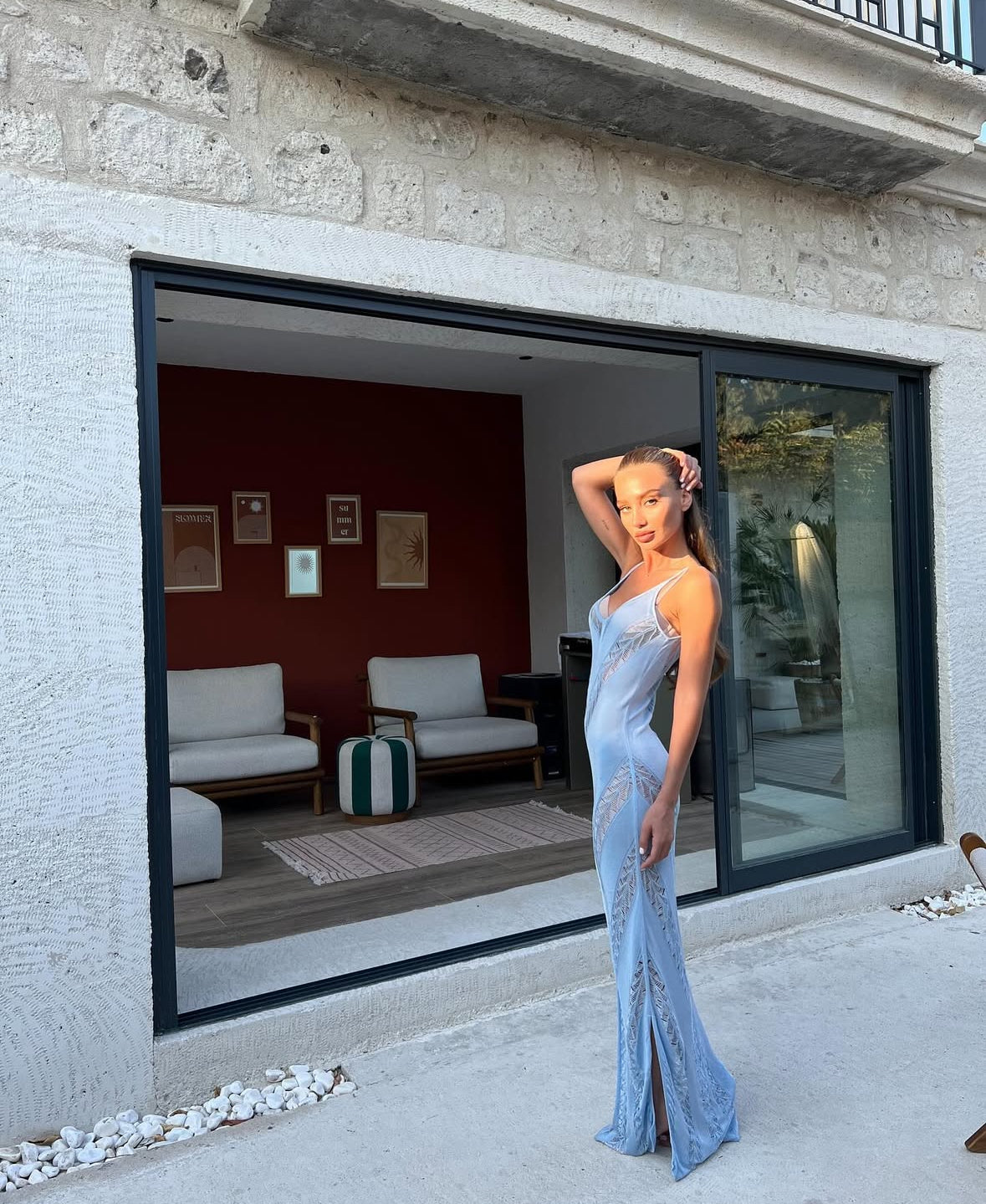 Xumar - Mimi Baby Blue Dress | Moeva | Beachwear Dresses | Each week unveils new pieces—luxury swimwear, fluid resort silhouettes, and elevated summer-to-evening essentials designed to carry you from coastal escapes to city nights.