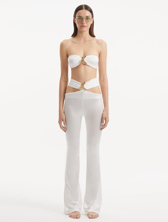 Yulia German - Clyde White Bandeau High Waist Satin Bikini Set | Moeva | Bikini Sets | Each week unveils new pieces—luxury swimwear, fluid resort silhouettes, and elevated summer-to-evening essentials designed to carry you from coastal escapes to city nights.