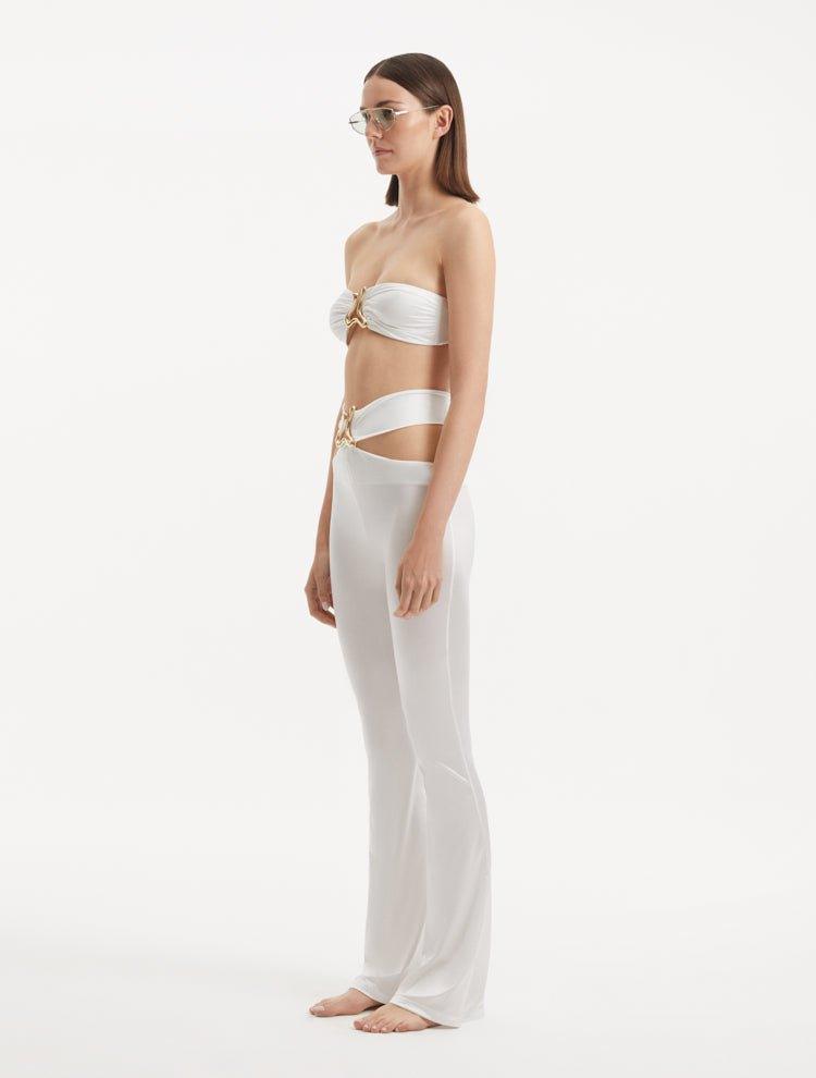 Yulia German - Clyde White Bandeau High Waist Satin Bikini Set | Moeva | Bikini Sets | Each week unveils new pieces—luxury swimwear, fluid resort silhouettes, and elevated summer-to-evening essentials designed to carry you from coastal escapes to city nights.
