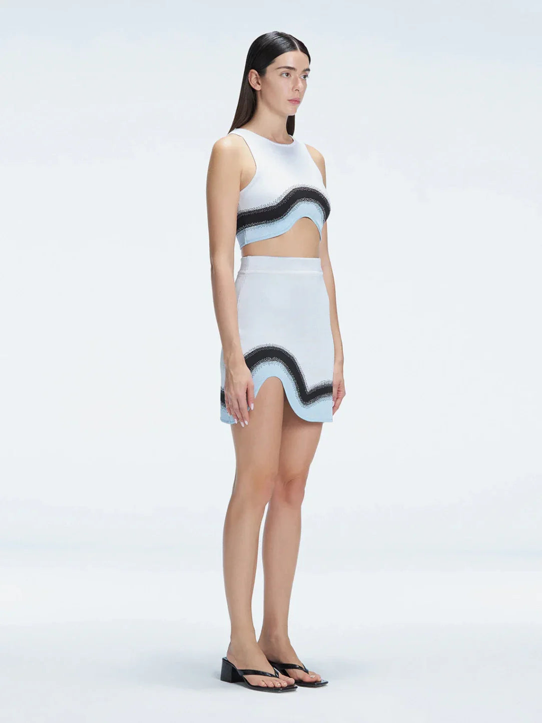 Cecilia White Degraded Knit Crop Top | Moeva | Crop Top | Each week unveils new pieces—luxury swimwear, fluid resort silhouettes, and elevated summer-to-evening essentials designed to carry you from coastal escapes to city nights.