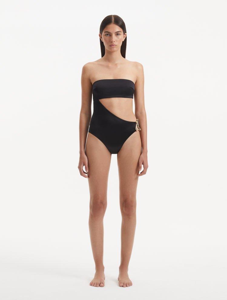 Gigi & Bella Hadid - Marilla Black Bandeau Satin Swimsuit | Moeva | Swimsuit | Each week unveils new pieces—luxury swimwear, fluid resort silhouettes, and elevated summer-to-evening essentials designed to carry you from coastal escapes to city nights.