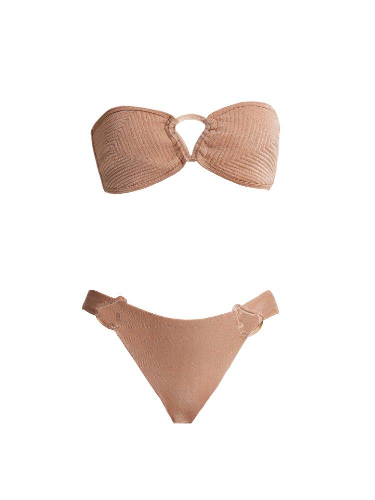 Nixie Bronze Bandeau Mid Coverage Bikini Set | Moeva | Bikini Set | Each week unveils new pieces—luxury swimwear, fluid resort silhouettes, and elevated summer-to-evening essentials designed to carry you from coastal escapes to city nights.
