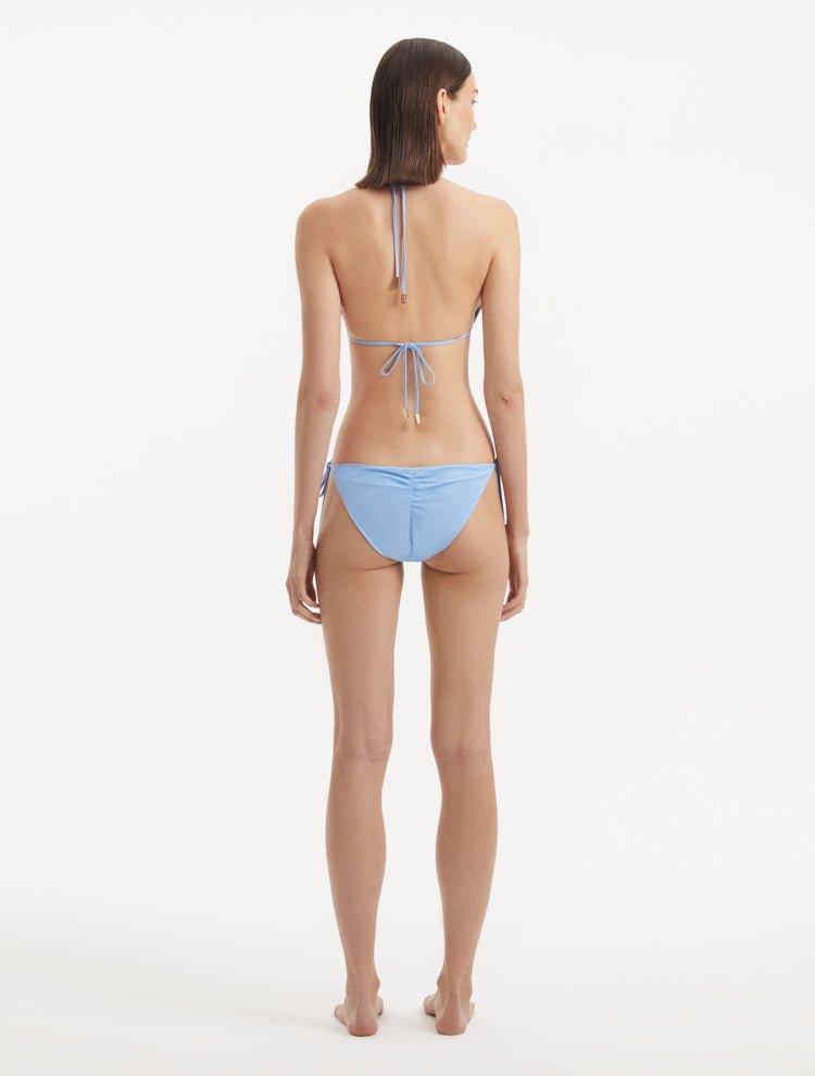 Sarita Baby Blue Triangle Wave Textured Bikini Top | Moeva | Bikini Top | Each week unveils new pieces—luxury swimwear, fluid resort silhouettes, and elevated summer-to-evening essentials designed to carry you from coastal escapes to city nights.