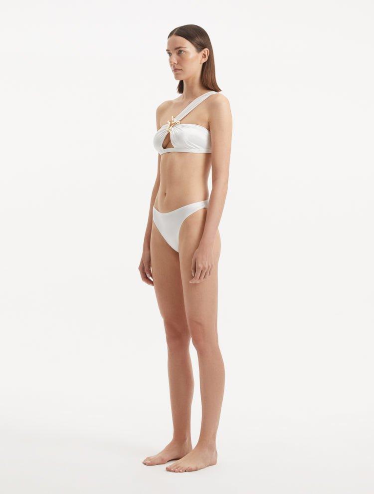 Sereia White Mid Coverage Bikini Bottom | Moeva | Bikini Bottom | Each week unveils new pieces—luxury swimwear, fluid resort silhouettes, and elevated summer-to-evening essentials designed to carry you from coastal escapes to city nights.