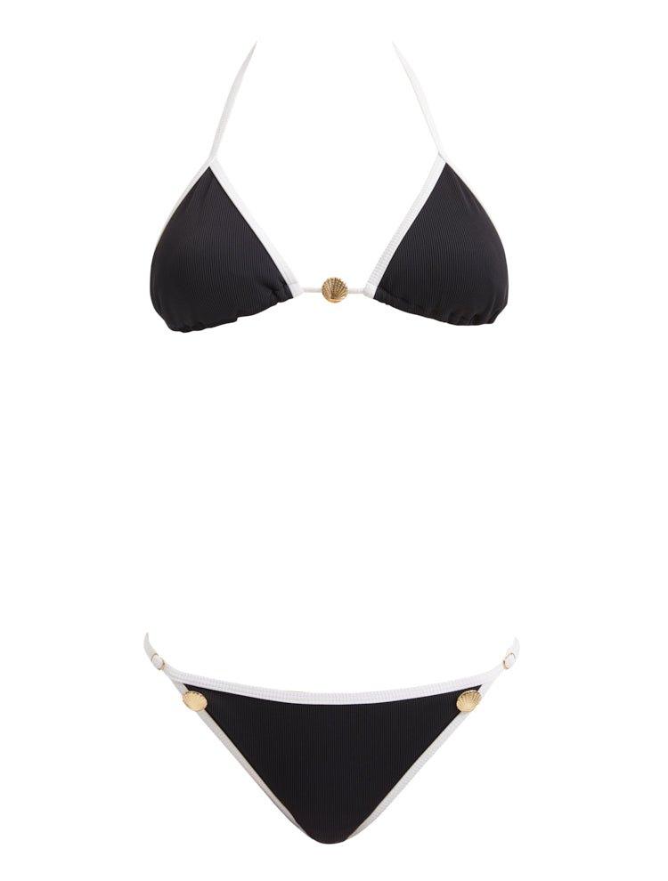 Jelena Markovic - Zarya Black Triangle Textured Mid Coverage Bikini Set | Moeva | | Each week unveils new pieces—luxury swimwear, fluid resort silhouettes, and elevated summer-to-evening essentials designed to carry you from coastal escapes to city nights.